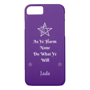 Purple and White Pentagram Wiccan Rede Typography  Case-Mate iPhone Case