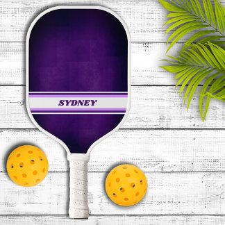 Purple and White Personalised Pickleball Paddle