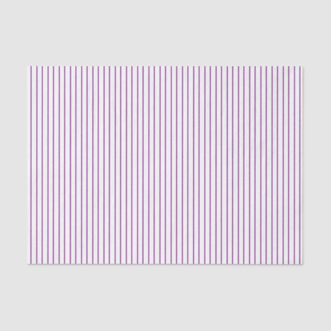 Purple and White Pinstripe Tissue Paper (Front)