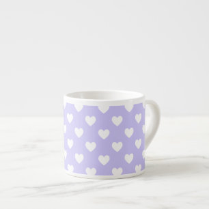 Purple and White Polka Dot Hearts Espresso Cup