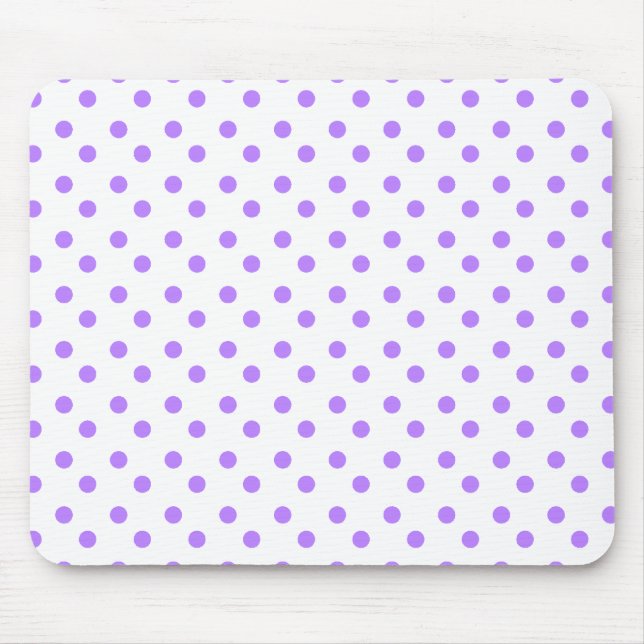 Purple and White Polka Dot Mousepad (Front)