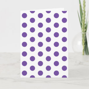 Purple and White Polka Dot Pattern Blank Card