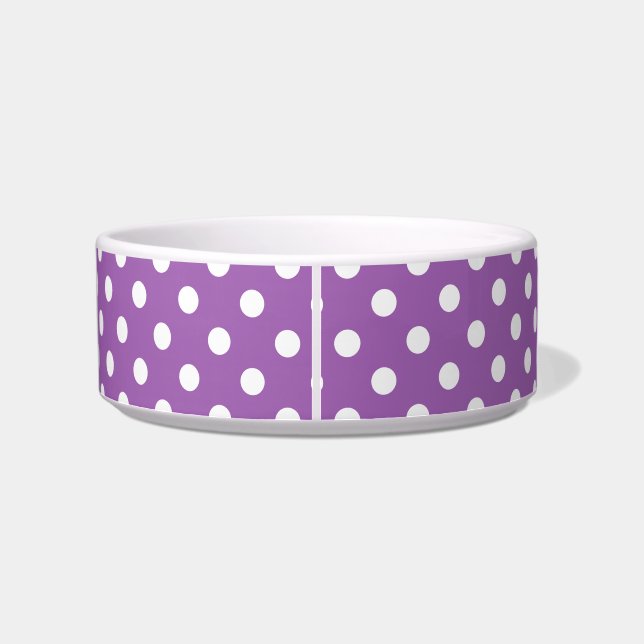 Purple And White Polka Dot Pattern Bowl (Back)