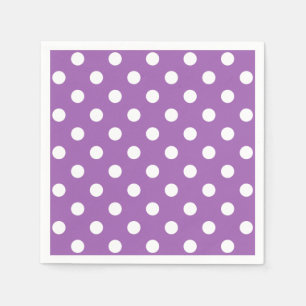 Purple And White Polka Dot Pattern Napkin