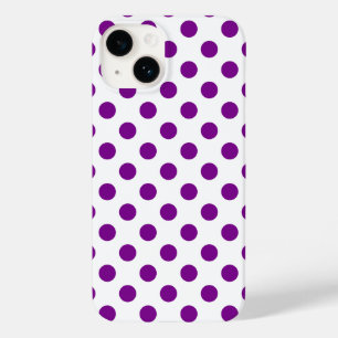 Purple and white polka dots Case-Mate iPhone 14 case