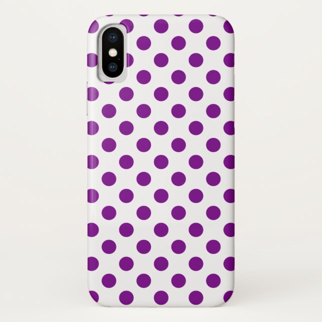 Purple and white polka dots Case-Mate iPhone case (Back)