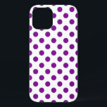 Purple and white polka dots iPhone 12 case<br><div class="desc">Purple and white polka dots</div>