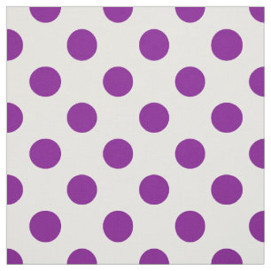 Purple and white polka dots fabric