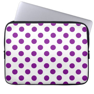 Purple and white polka dots laptop sleeve
