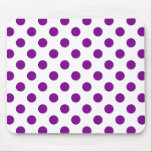 Purple and white polka dots mouse mat<br><div class="desc">Purple and white polka dots</div>