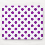 Purple and white polka dots mouse mat<br><div class="desc">Purple and white polka dots</div>