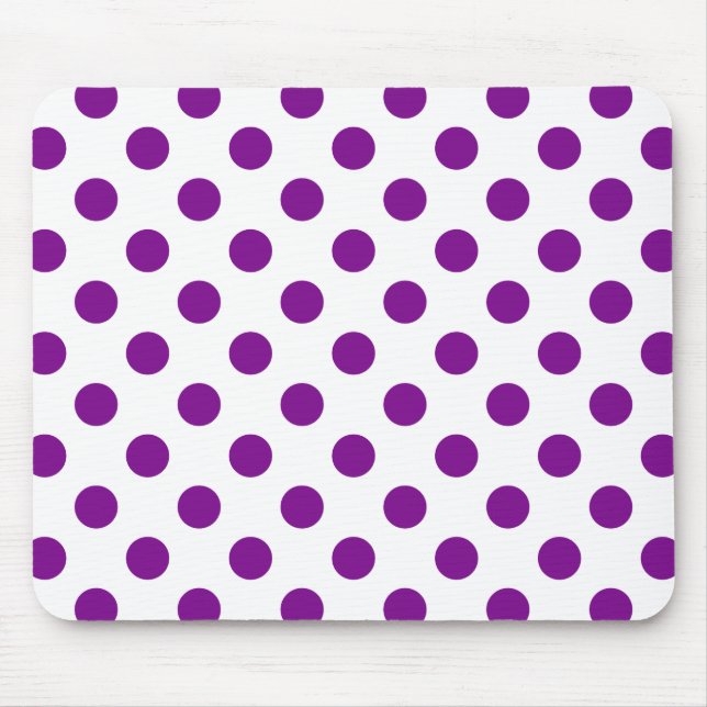 Purple and white polka dots mouse mat (Front)