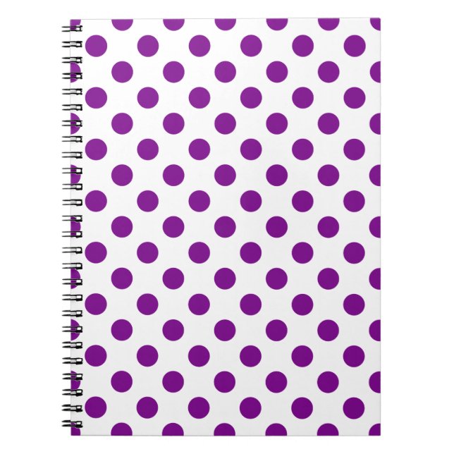 Purple and white polka dots notebook (Front)