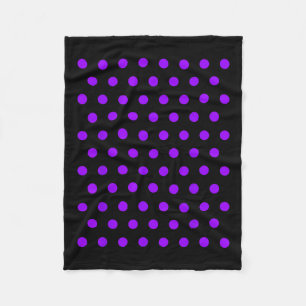 Purple And White Polka Dots T Shirt Fleece Blanket