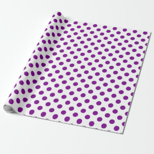 Purple and white polka dots wrapping paper