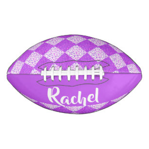 Purple and white quilt pattern american football