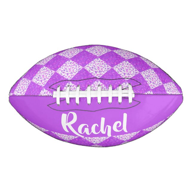 Purple and white quilt pattern american football (Front)