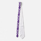 Purple And White Retro Damasks Pattern Shading Tie (Back)