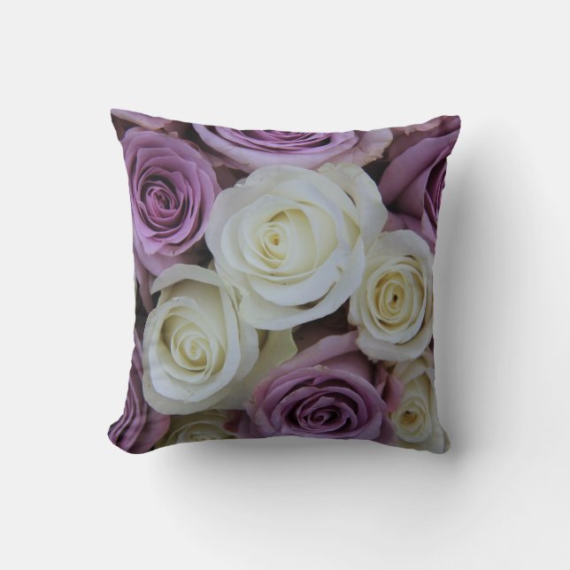 Purple and white roses pillow (Front)