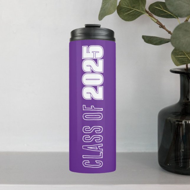 Purple and White School Colours Class Year Thermal Tumbler (In Situ)
