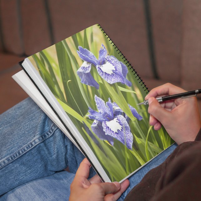 Purple and White Siberian Irises Notebook (In Situ)