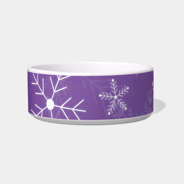 Purple and White Snowflake Pattern Bowl (Front)
