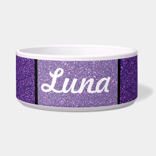 Purple and White Specks pet bowl.