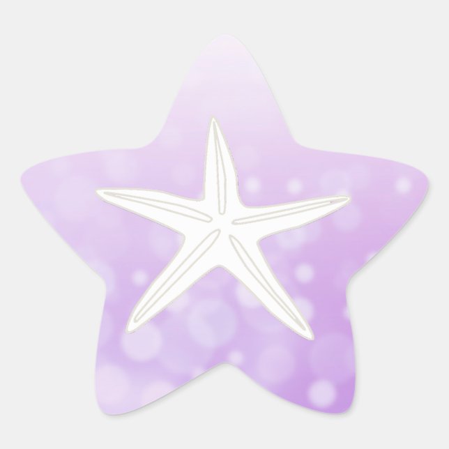 Purple and White Starfish Stickers (Front)