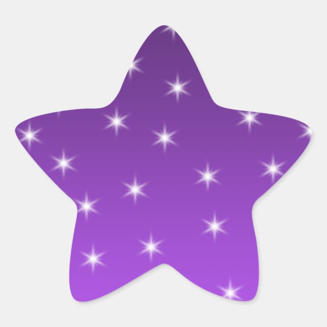 Purple and White Stars, Pattern. Star Sticker (Front)