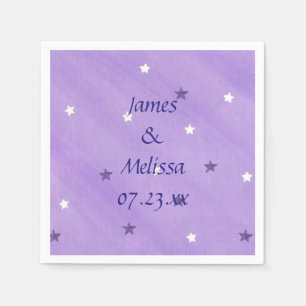 Purple and White Stars Personalised Napkins