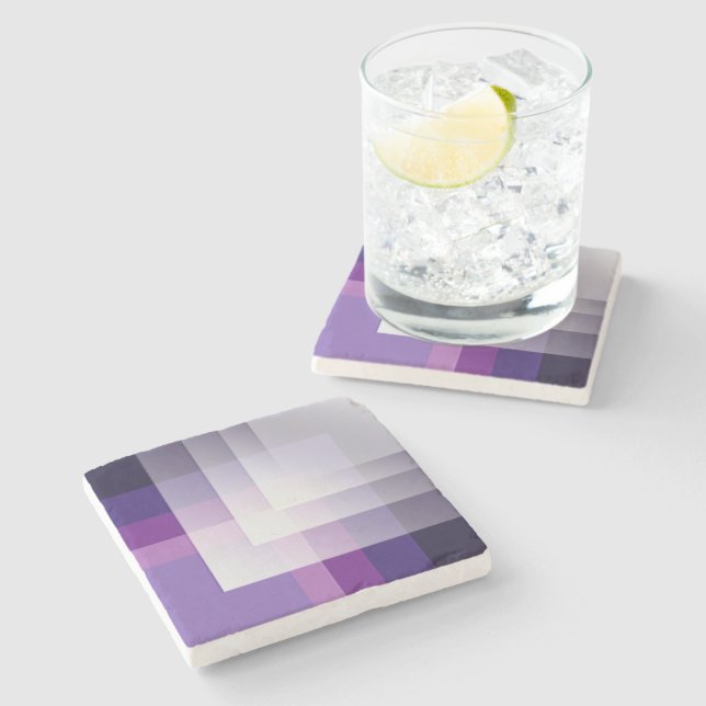 Purple and white stone coaster (Side)