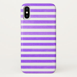 Purple and White Stripe iPhone X Case