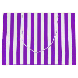 Purple and White Stripe Large Gift Bag