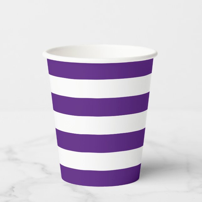 Purple and White Stripe Paper cup (Front)