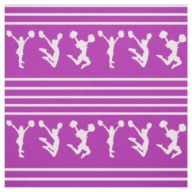Purple and White Striped Cheerleading or Pom Fabric (Swatch)
