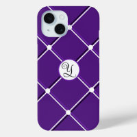 Purple and White Striped Design Fancy Y Initial