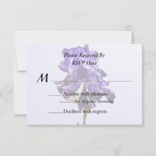 Purple and White Striped Iris Wedding Products RSVP Card