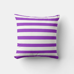 Purple and White Stripes Cushion