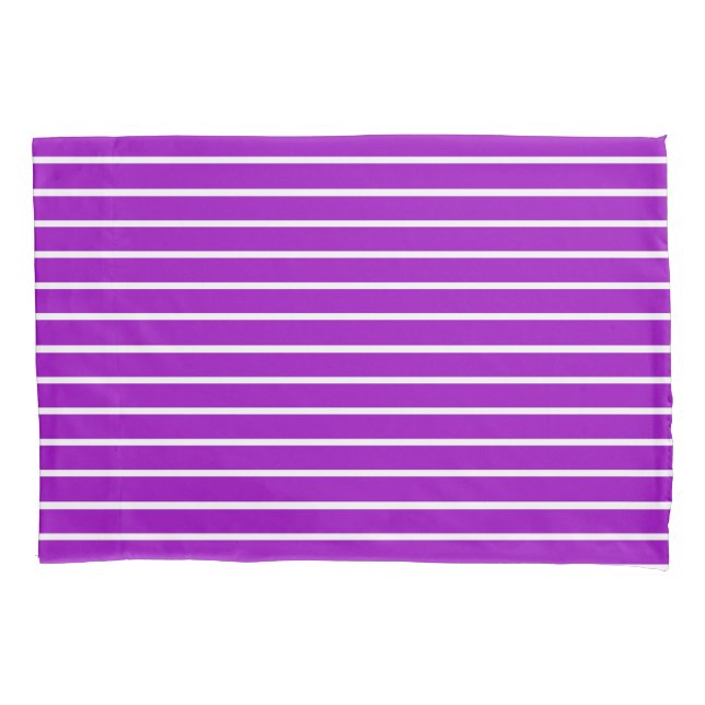 Purple and White Stripes Design Pillowcase (Front)