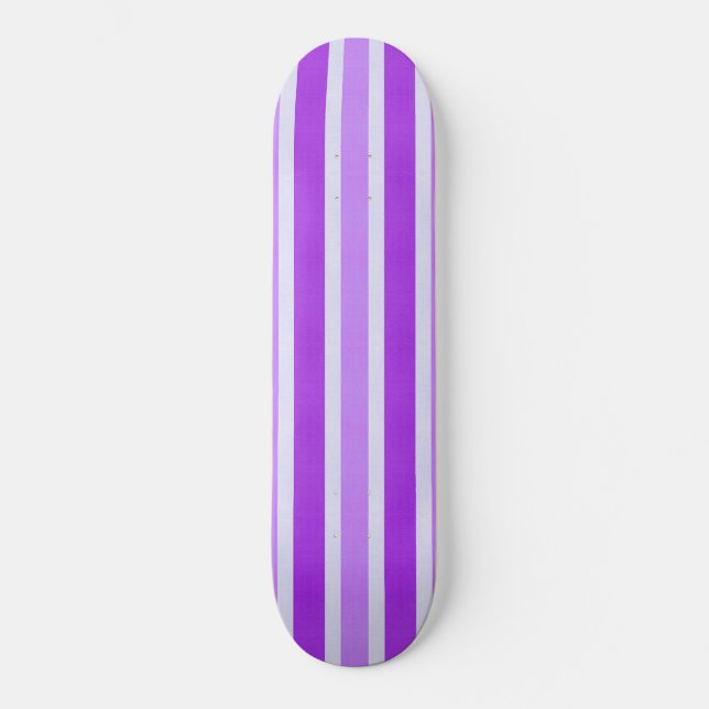Purple and White Stripes Skateboard (Front)