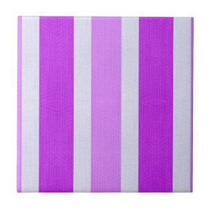 Purple and White Stripes Tile