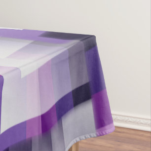 Purple and white tablecloth
