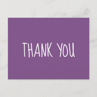Purple and White Thank You Postcard