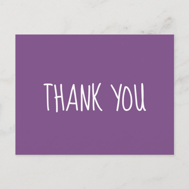 Purple and White Thank You Postcard (Front)