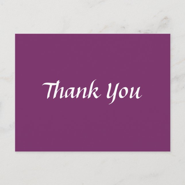 Purple and White Thank You Trendy Classical Postcard (Front)