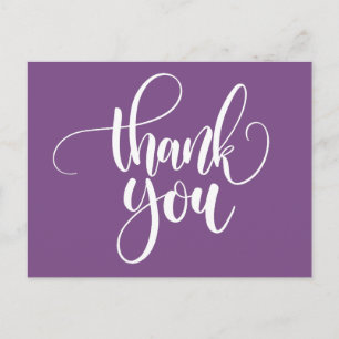 Purple and White Thank You - Wedding Party Postcard