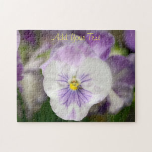 Purple and White Violas by Shirley Taylor Jigsaw Puzzle