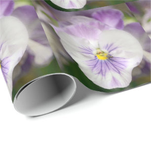 Purple and White Violas by Shirley Taylor Wrapping Paper