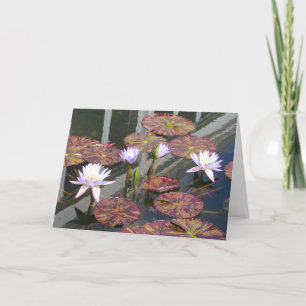 "Purple and White Water Lilies" Easter Card