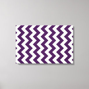 Purple and White Zigzag Canvas Print